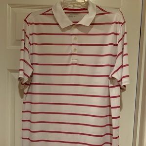 MENS NIKE POLO SHIRT SIZE-L COLOR-RED/WHITE